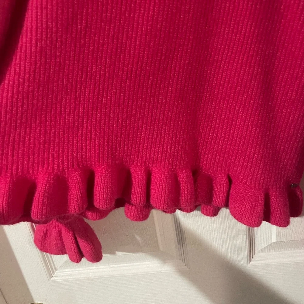 NWT Ted Baker London Pippalee Frill Detail Bright Pink Sweater
